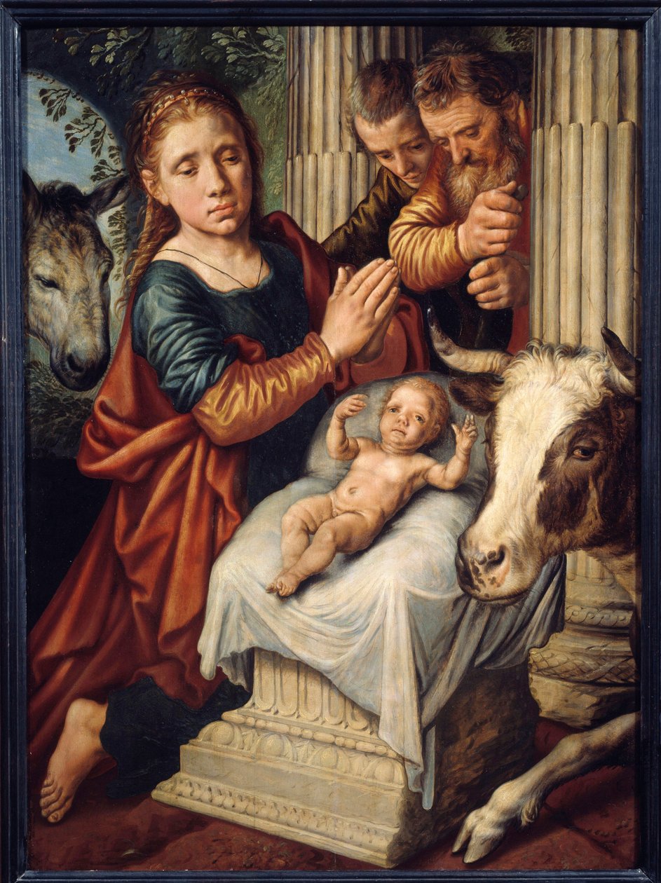 Herdarnas tillbedjan Målning av Pieter Aersten (1508-1570) (ec.holl.) 1500-talet sön. 0,87x0,63 m Rouen, Musee des Beaux Arts av Pieter Aertsen