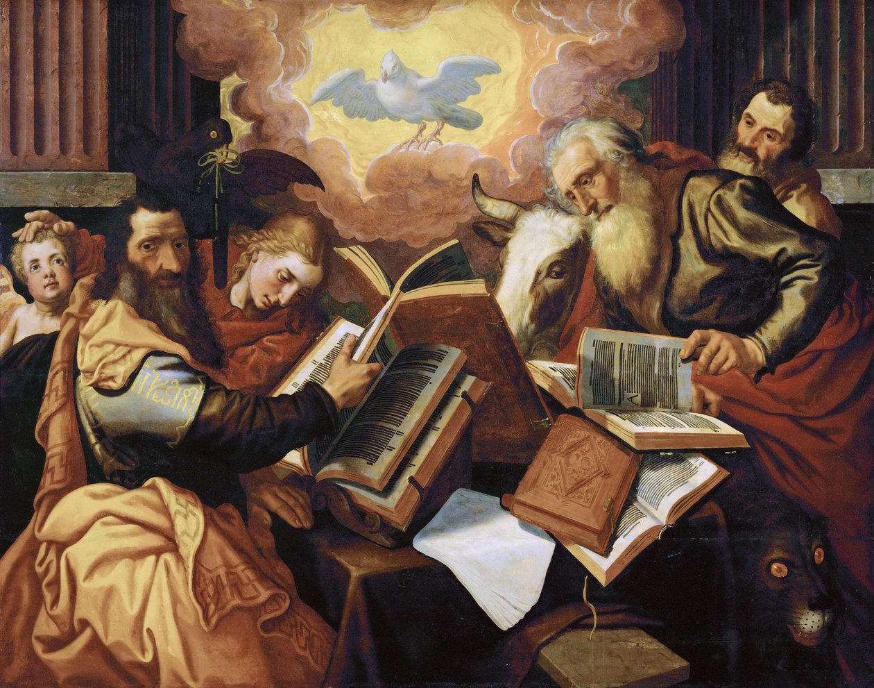 De fyra evangelisterna - Pieter Aertsen, dit Lange Pier (1508-1575). Olja på trä, ca 1560-1565. Mått: 113x143 cm. Konsthistoriska museet, Vienne av Pieter Aertsen
