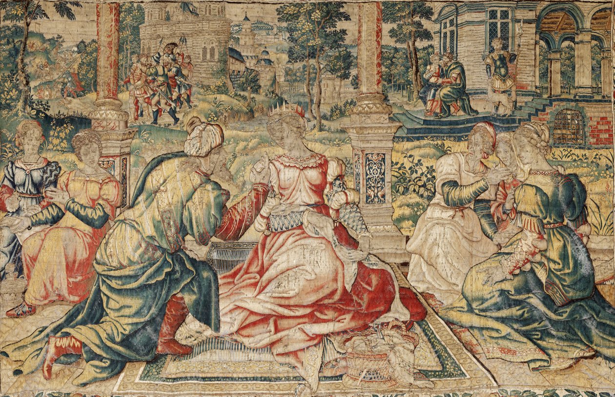 Mark Antony och Cleopatra Tapestry av Pieter (attr. to) Coecke van Aelst