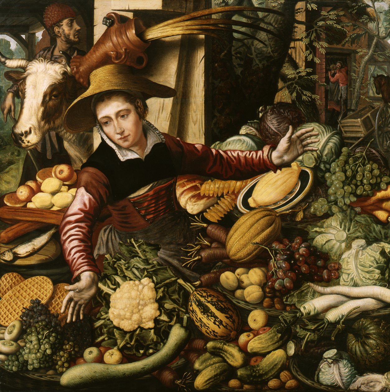 Marknadskvinna vid grönsaksståndet av Pieter Aertsen