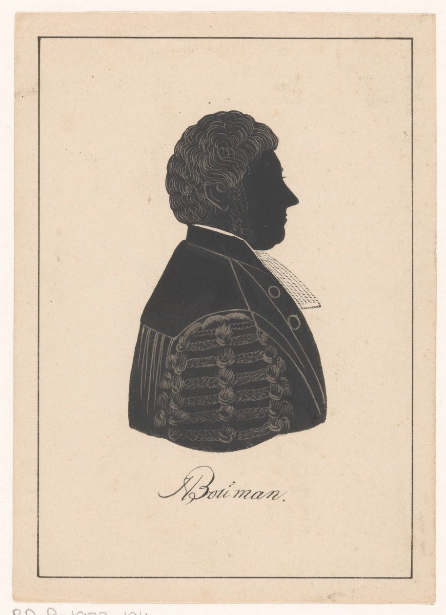 Siluettporträtt av Herman Bouman av Pieter Barbiers (IV) (possibly)