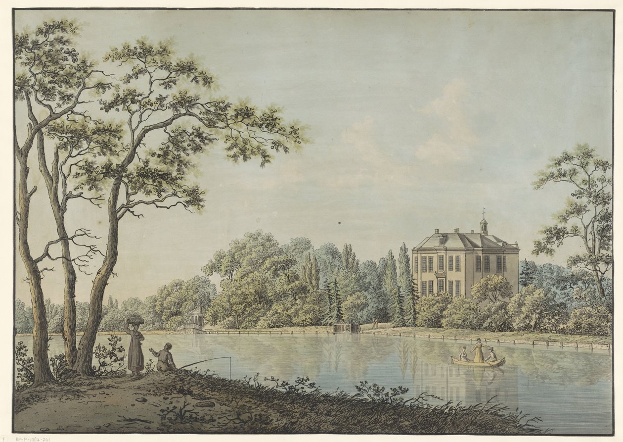 Vy över huset över Holland med tekuppel på Vecht i Nieuwersluis av Pieter Bartholomeusz. Barbiers