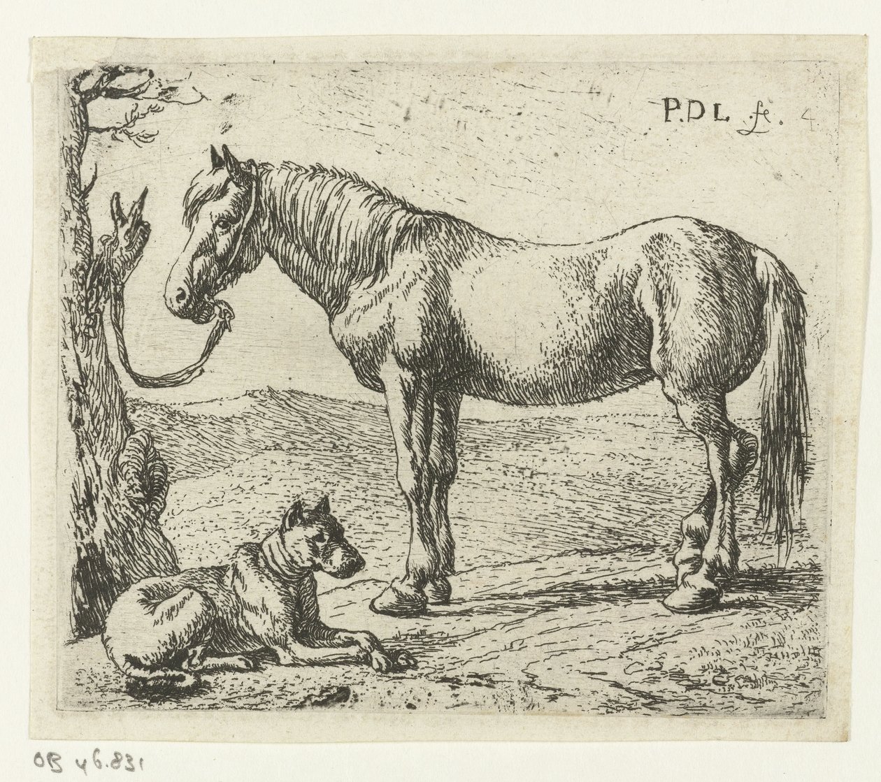 Häst och hund på en äng Hästar (serietitel) av Pieter Bodding van Laer