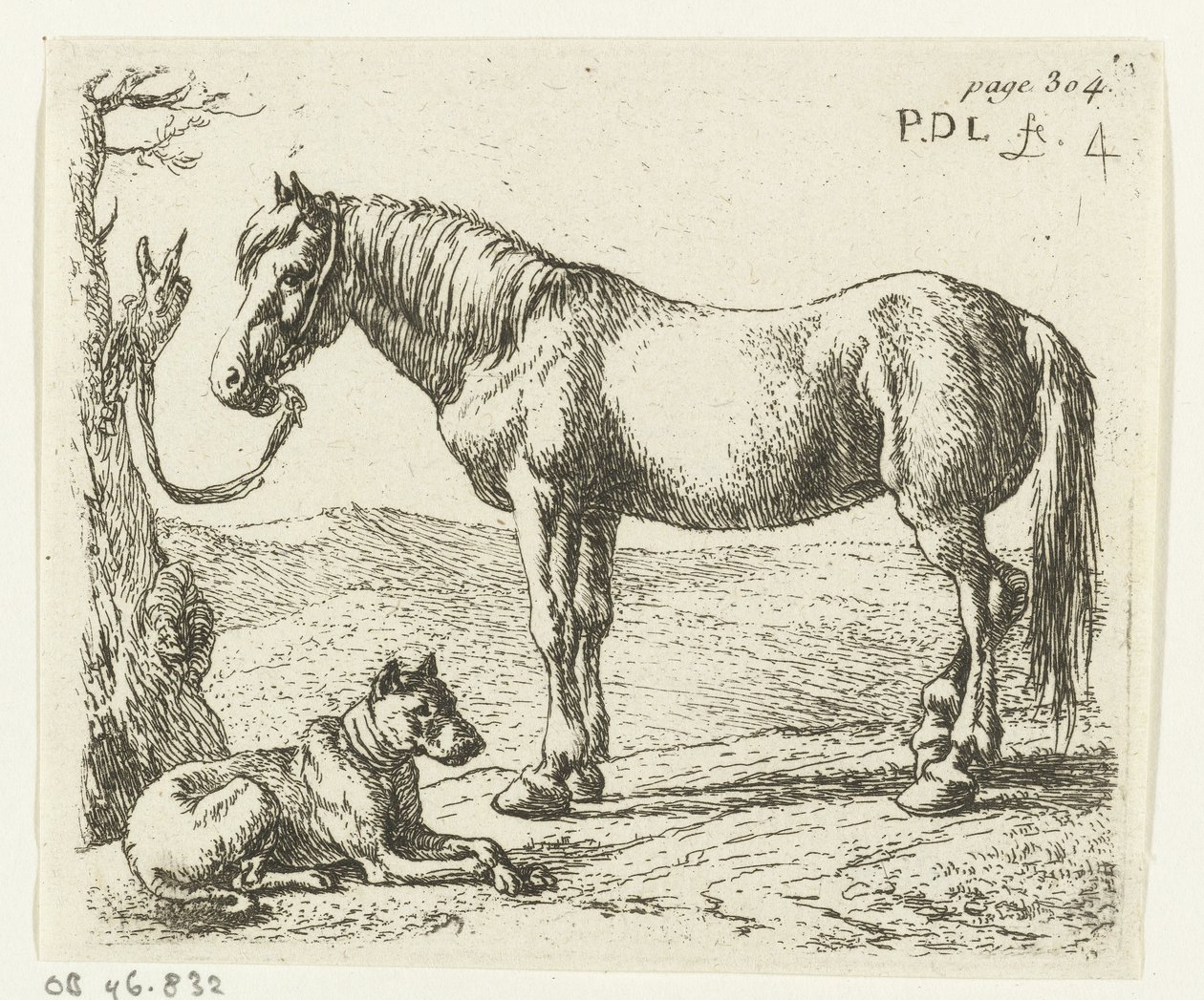 Häst och hund på en äng Hästar (serietitel) av Pieter Bodding van Laer