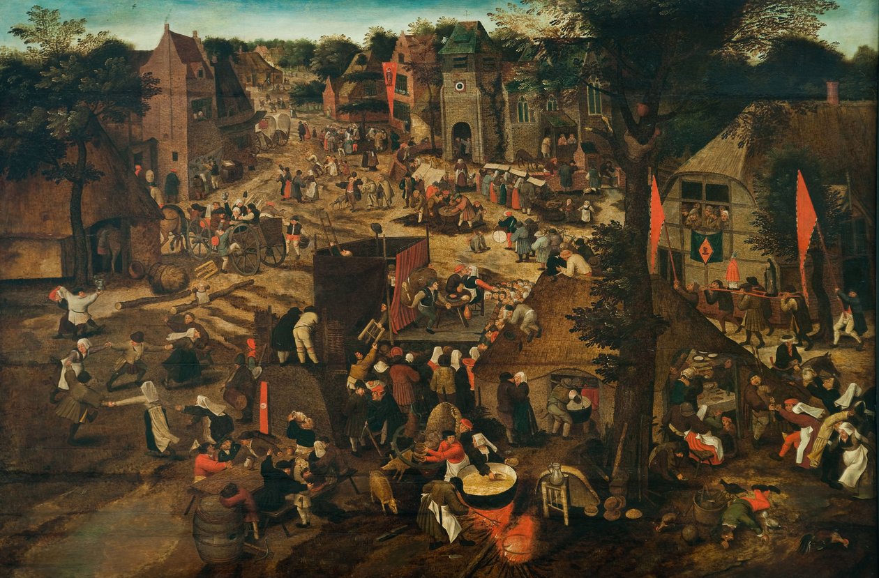 A village fair (Village festival in honour of Saint Hubert and Saint Anthony) av Pieter Breughel the Younger