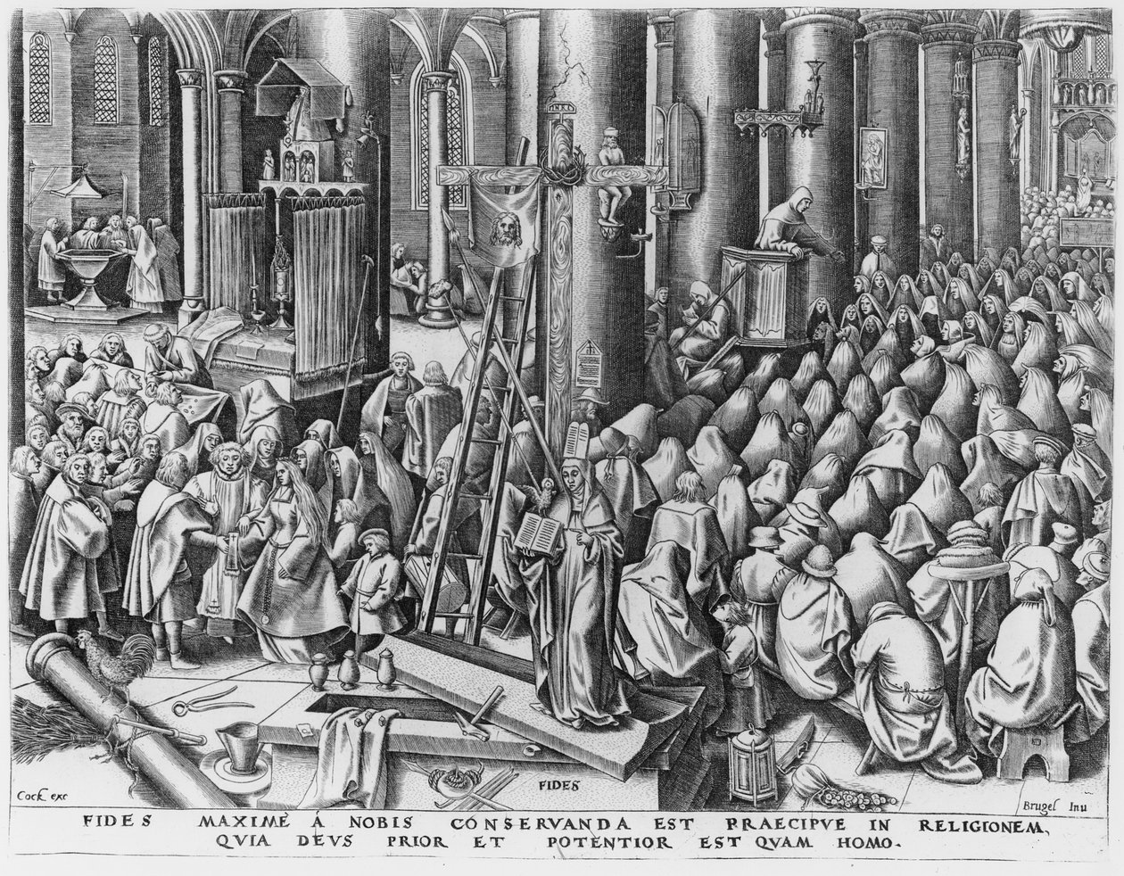Tro, graverad av Hieronymus Cock (ca 1510-70) av Pieter Bruegel the Elder
