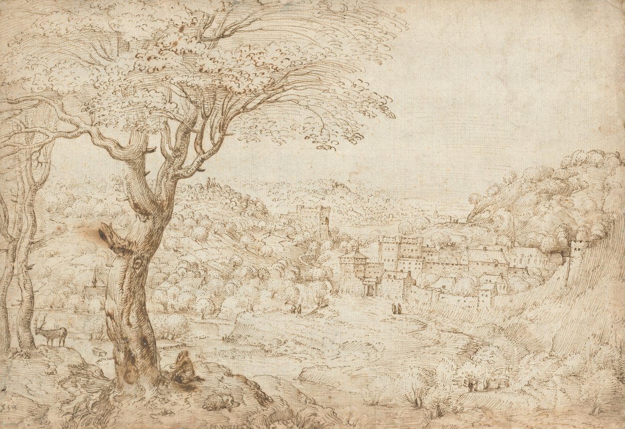 Landskap med Sankt Hieronymus ånger av Pieter Bruegel the Elder