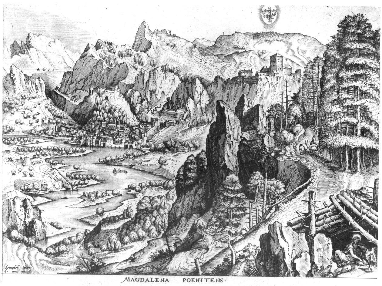 Den angrende Magdalene, graveret af Hieronymus Bosch (ca. 1510-70) ca. 1555-57 sverige av Pieter Bruegel the Elder