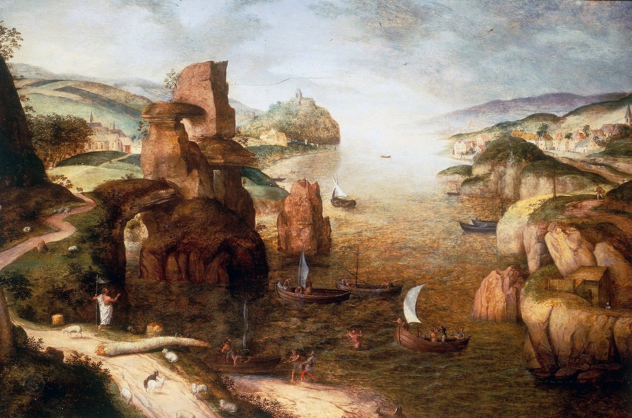 Kristus och apostlarna vid Galileiska sjön av Pieter Brueghel the Elder