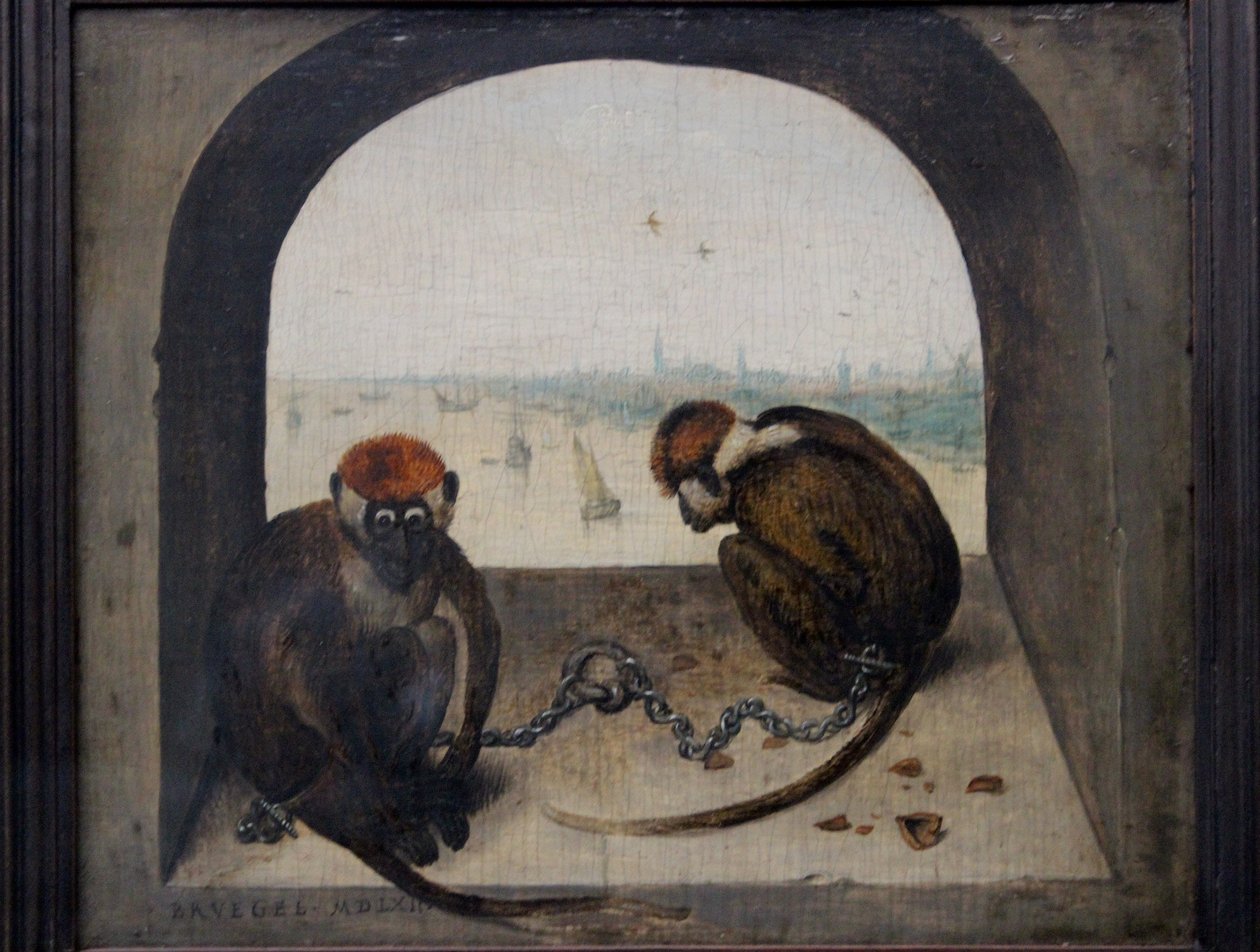 Två kedjade apor av Pieter Brueghel the Elder
