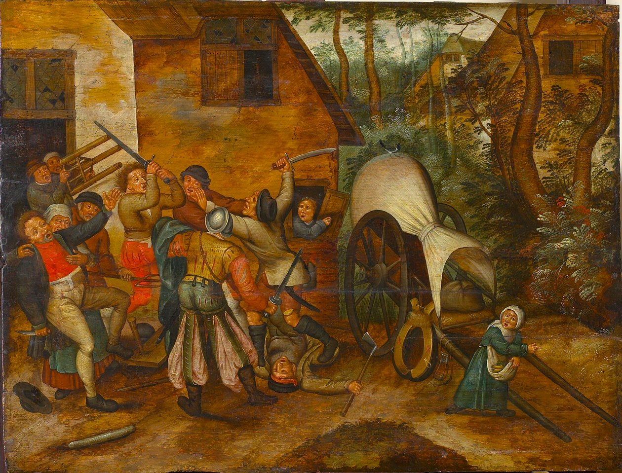 Bråkande bönder och soldater, slutet av 1500-talet. av Pieter Brueghel the Younger