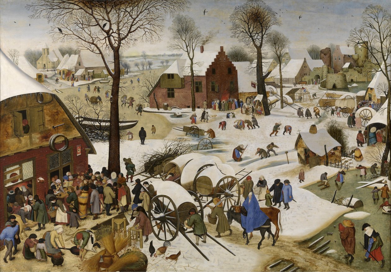 Nederländska: Folkräkningen i Betlehem Folkräkningen i Betlehem av Pieter Brueghel the Younger