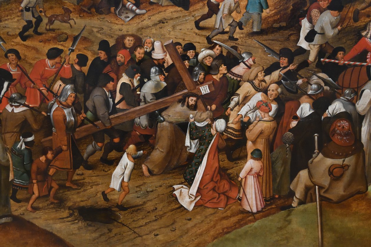 Tyska: Die Kreuztragung Vägen till Golgata av Pieter Brueghel the Younger