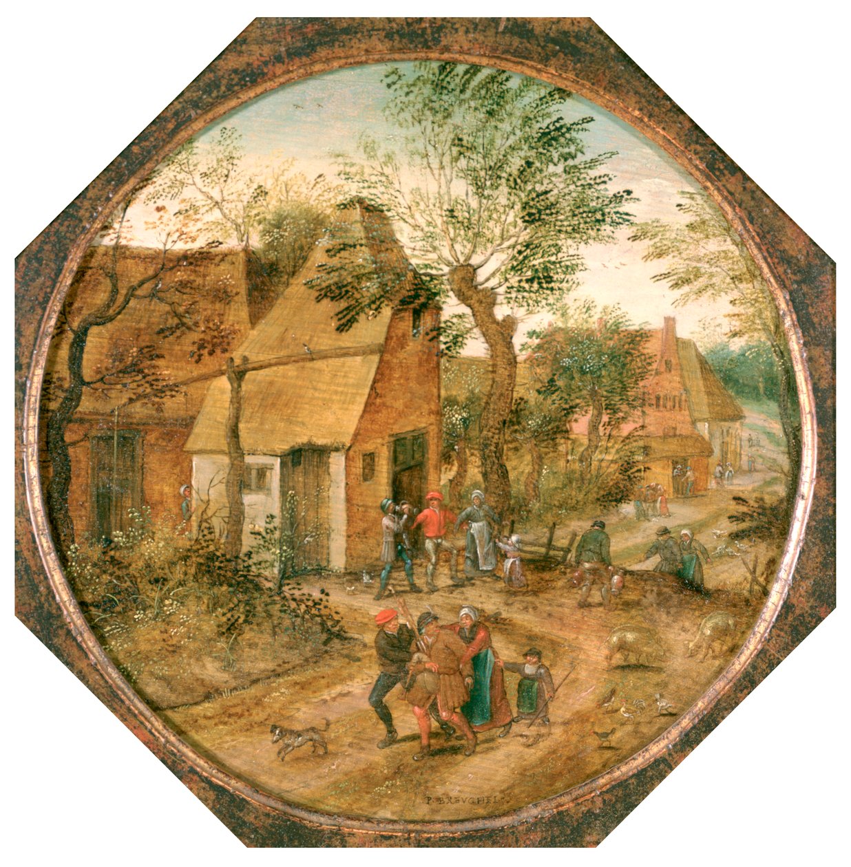Passage genom byn, c1584-1637 av Pieter Brueghel the Younger