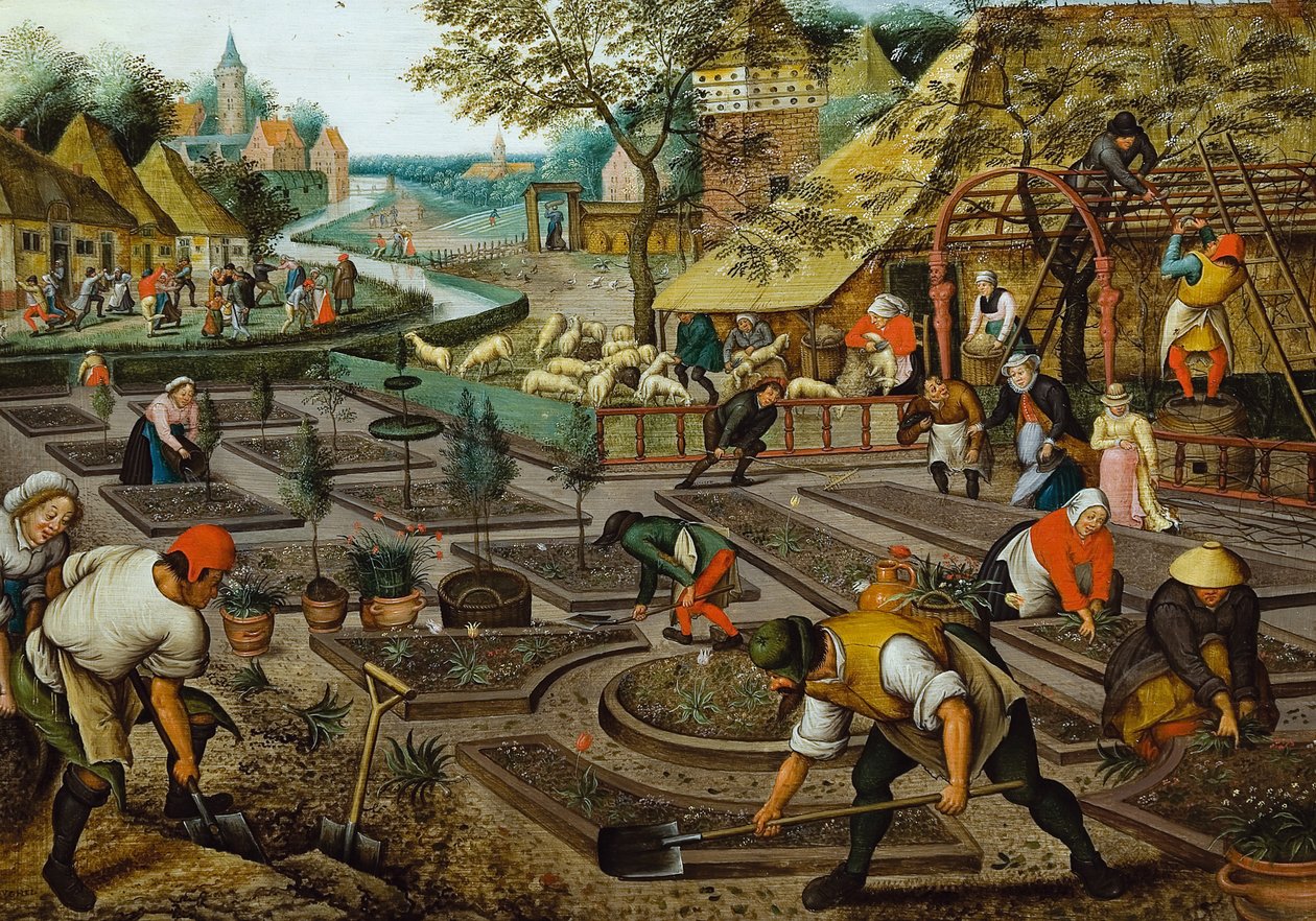 De fyra årstiderna: våren, andra hälften av 1500-talet.. av Pieter Brueghel the Younger