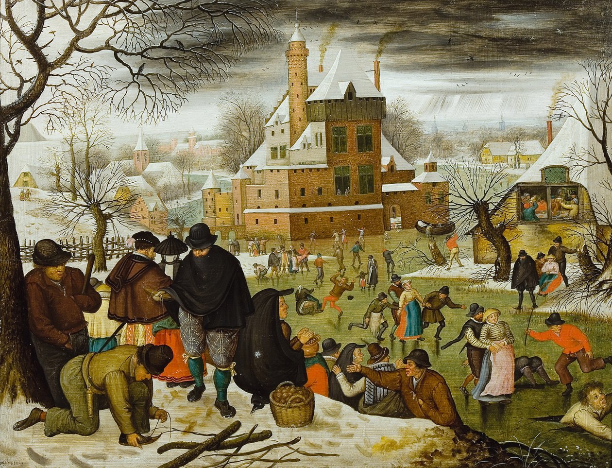 De fyra årstiderna: vinter, andra hälften av 1500-talet.. av Pieter Brueghel the Younger