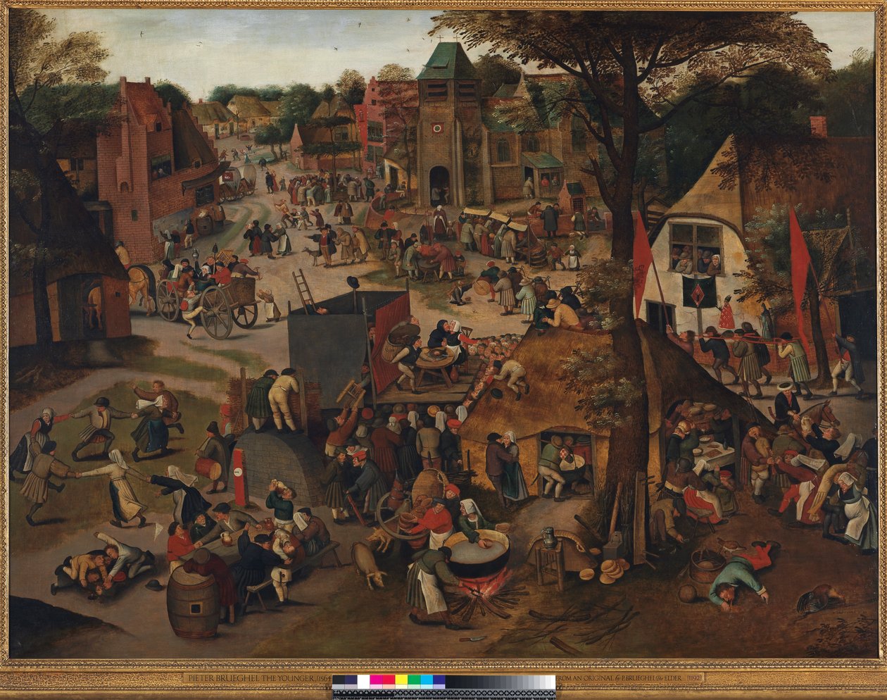 Byfestival till ära av St. Hubert och St. Anthony, 1632 av Pieter Brueghel the Younger
