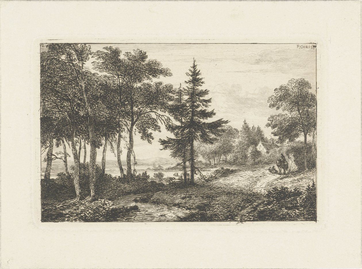 Landskap med tall och ryttare Vattenlandskap (serietitel) av Pieter Casper Christ