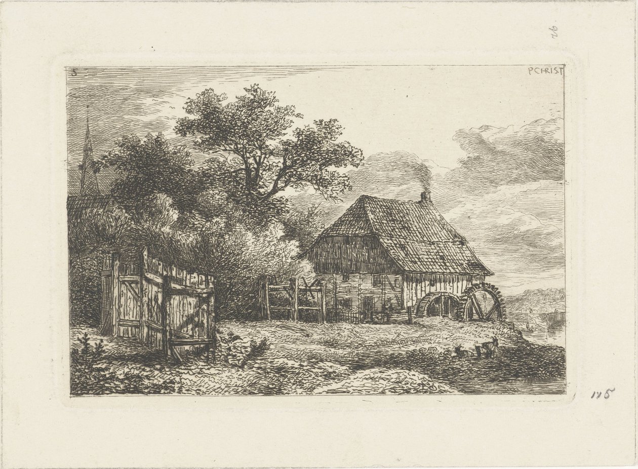 Landskap med vattenkvarn Vattenlandskap (serietitel) av Pieter Casper Christ