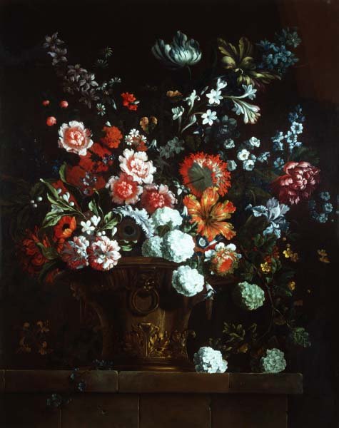 Blommor i en bronsurna av Pieter Casteels