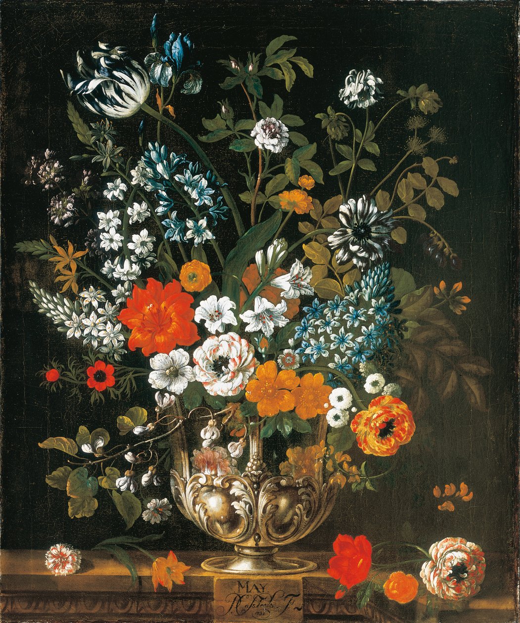 Maj, från The Twelve Months of Flowers, en blomkalender av stilleben av Pieter Casteels
