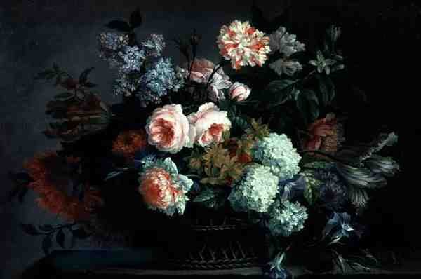Blomsterstilleben (olja på duk) av Pieter Casteels