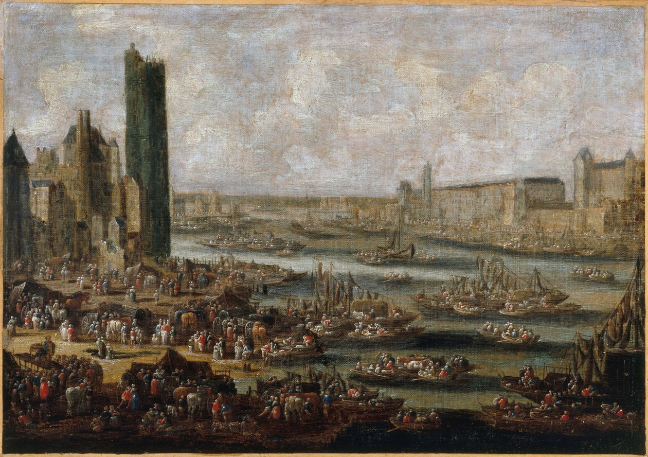 Tour de Nesle och Louvren, ca 1650, ca 1650 (olja på duk) av Pieter Casteels