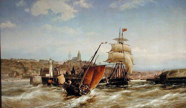 Boulognes hamn av Pieter Christiaan Cornelis Dommelshuizen