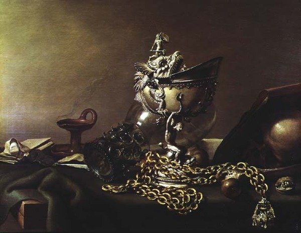 Stilleben med en Nautilus av Pieter Claesz