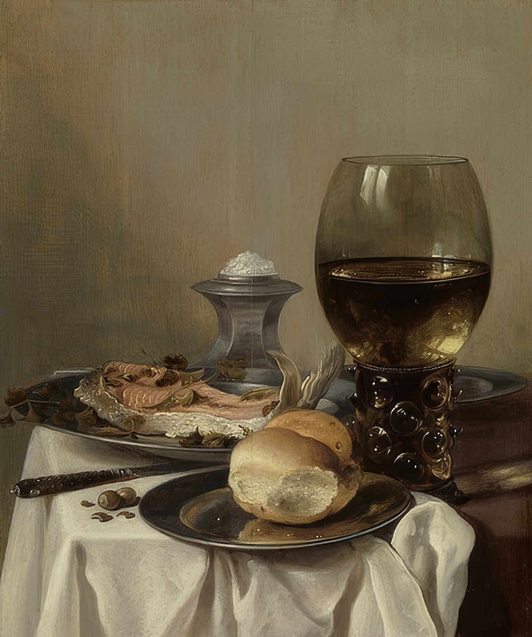 Stilleben med salt. Omkring 1640-45 av Pieter Claesz