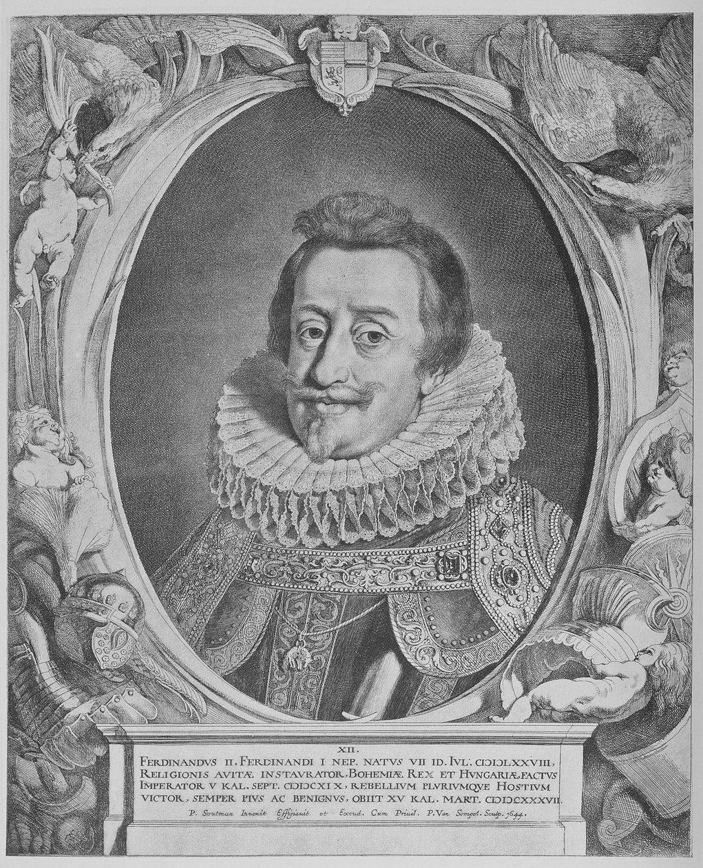 Ferdinand II, helige romerske kejsare, graverad av Pieter van Sompel, 1644 av Pieter Claesz Soutman