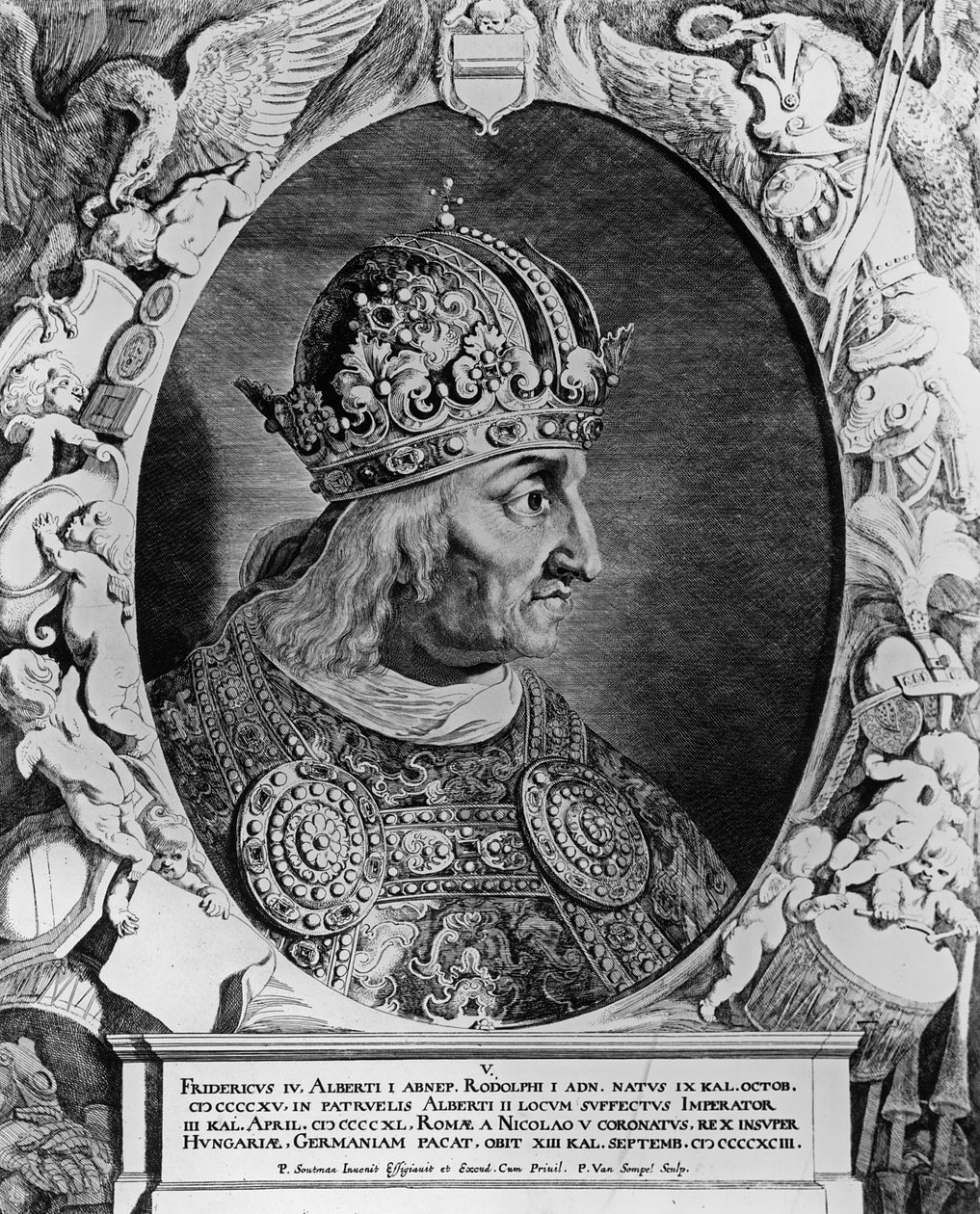 Porträtt av Fredrik IV (1415-1493), den helige romerske kejsaren, graverad av Sompel, Pieter van (f.c.1600) av Pieter Claesz Soutman