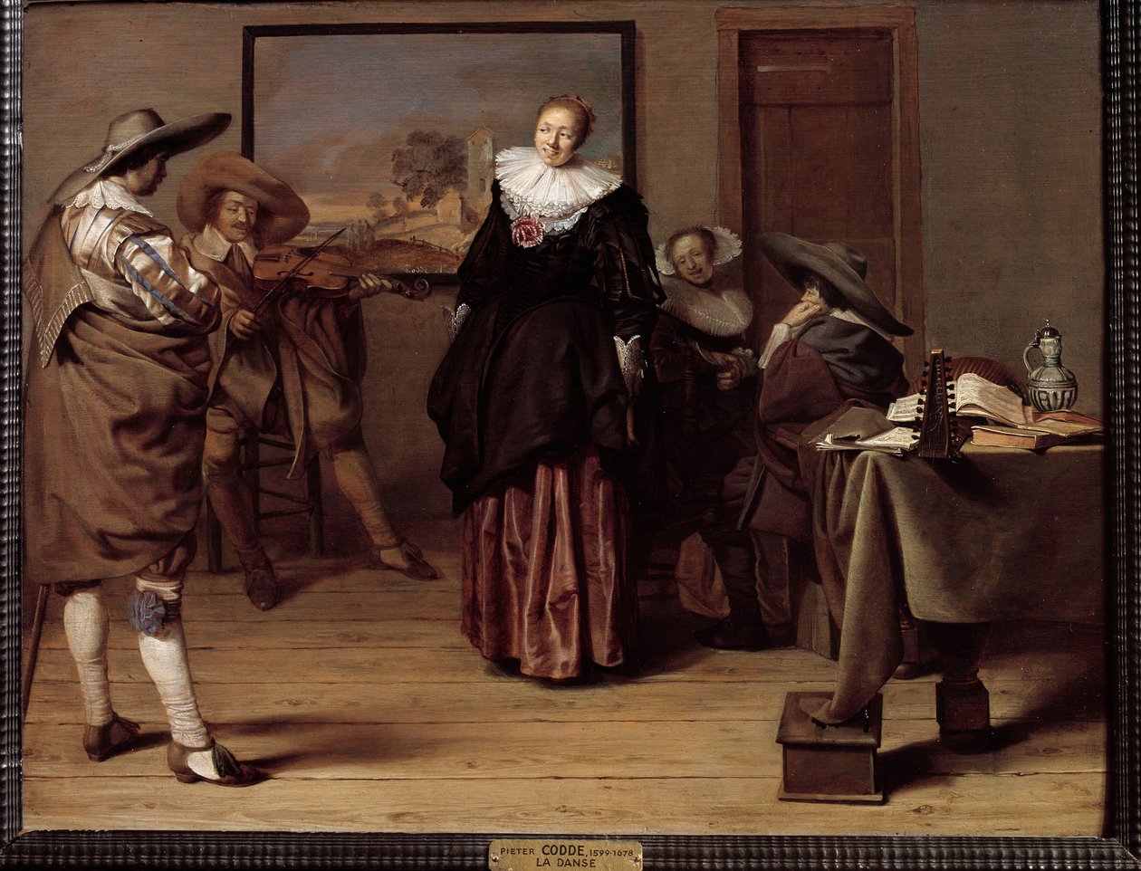 Danslektionen Målning av Pieter Codde (1599-1678) av Pieter Codde