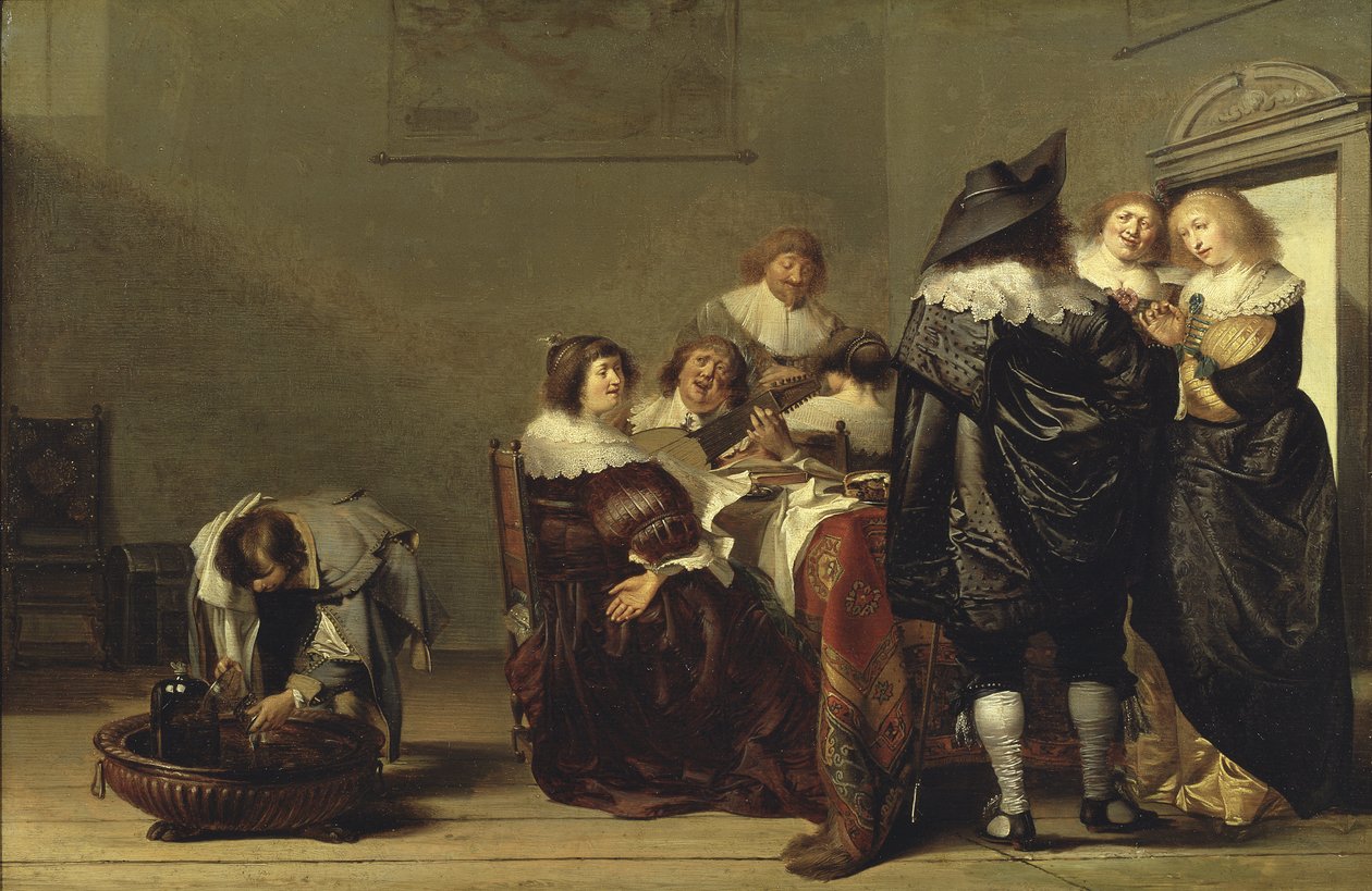 Une fete musicale - A Musical Party, av Codde, Pieter (1599-1678). Olja på trä. Mått: 35,5x52,5 cm. Nationalmuseum Stockholm av Pieter Codde