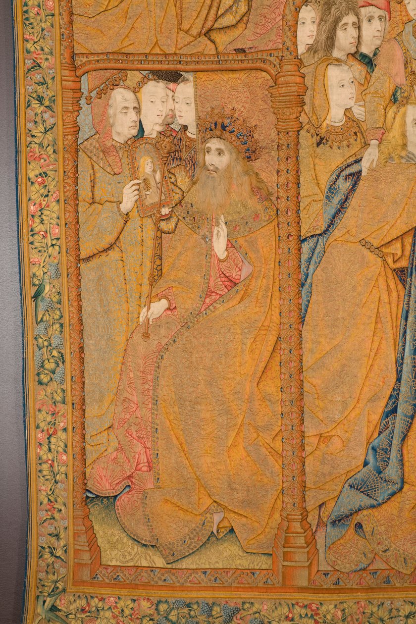 flamländsk gobeläng. Tillkännagivande. Detalj, c.1502-04 (guld, silver, siden och ull) av Pieter Coecke van Aelst