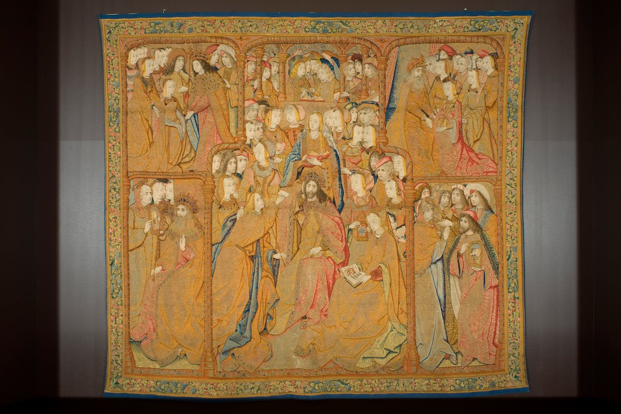 flamländsk gobeläng. Annunciation, c.1502-04 (guld, silver, siden och ull) av Pieter Coecke van Aelst