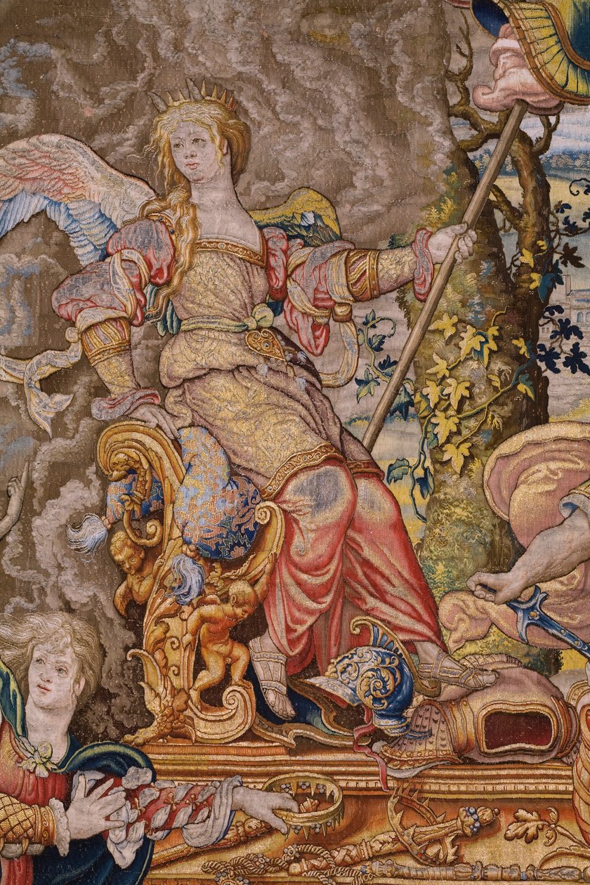 flamländsk gobeläng. Serie De sju huvudsynderna: Fåfänga (stolthet). Serietecknaren Pieter Coecke van Aelst. Atelier i Bryssel. ca 1542-1544. av Pieter Coecke van Aelst
