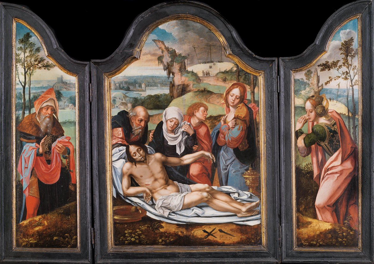 Klagovisor över den döde Kristus - Målning av Pieter Coecke van Aelst den äldre (1502-1550), tidigt 1500-tal av Pieter Coecke van Aelst