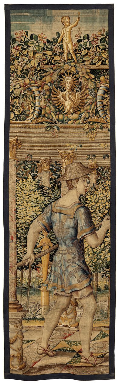 Vertumnus och Pomona: Vertumnus förvandlades till en fiskare, ca 1550 (guld, ull och siden) av Pieter Coecke van Aelst