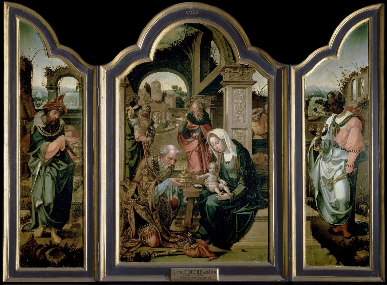 Tillbedjan av Magi av Pieter Coecke van Aelst