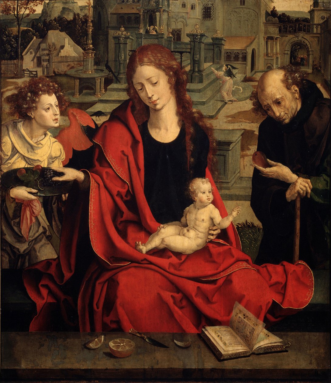 Den heliga familjen med en ängel av Pieter Coecke van Aelst
