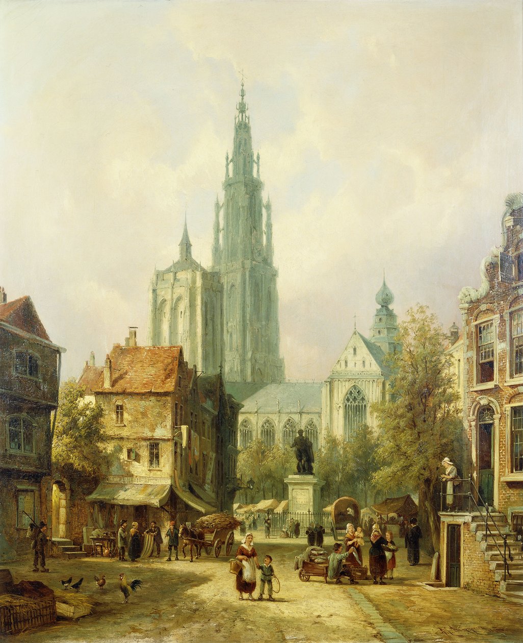Utsikt över Antwerpen, 1870 av Pieter Cornelis Dommershuijzen