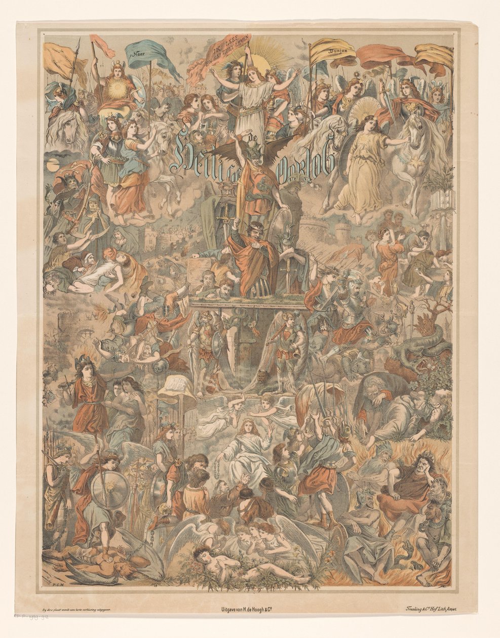 Allegori om ett heligt krig det heliga kriget (titel på objekt) av Pieter Cornelis Mondriaan (sr.)