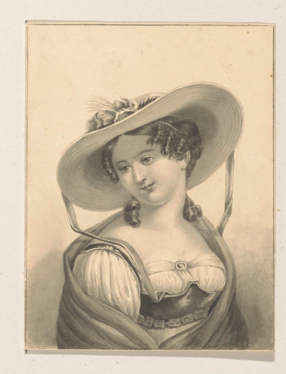 Flicka med hatt av Pieter Cornelis van den Velden