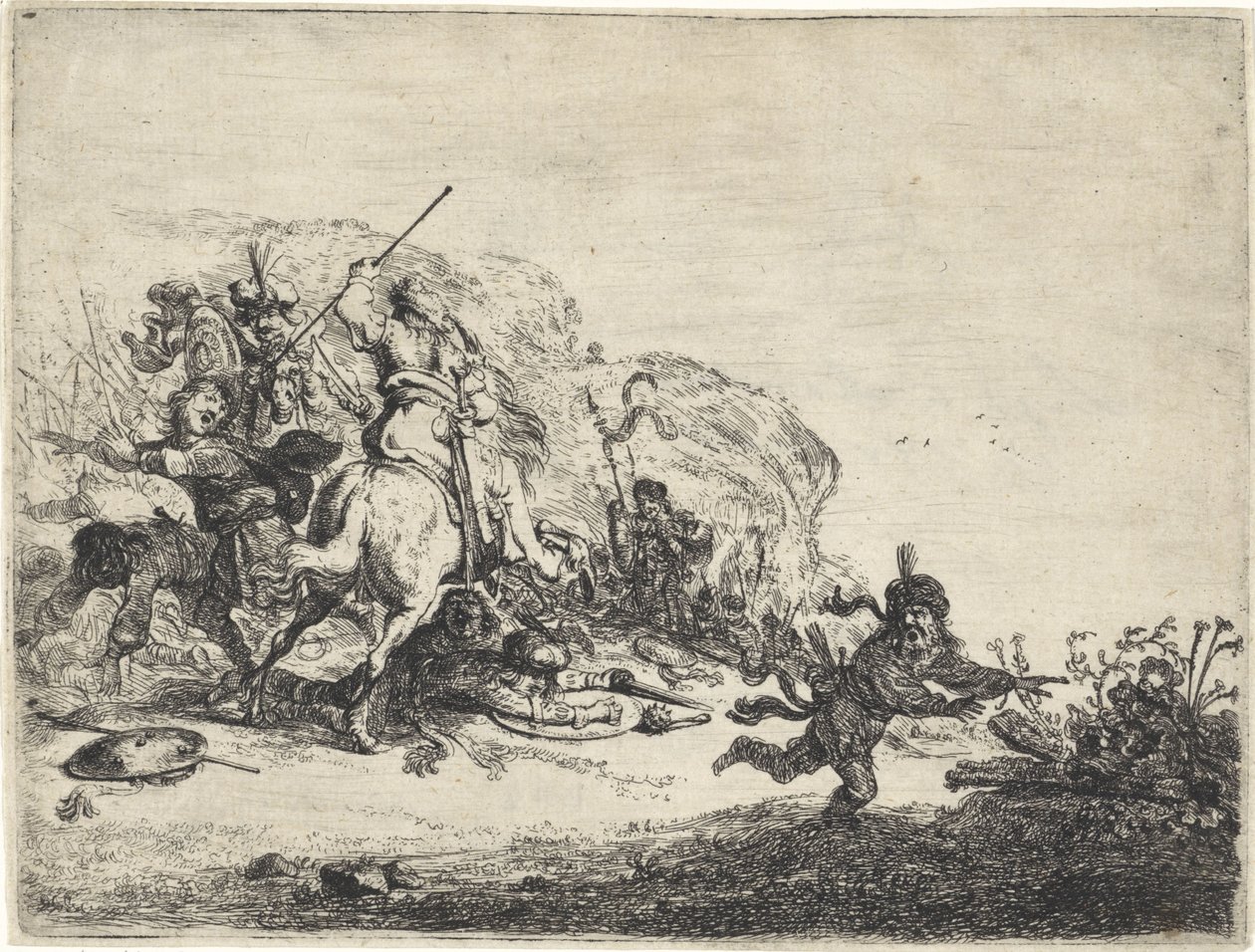 Ryttare kamp av Pieter Cornelisz. Verbeeck