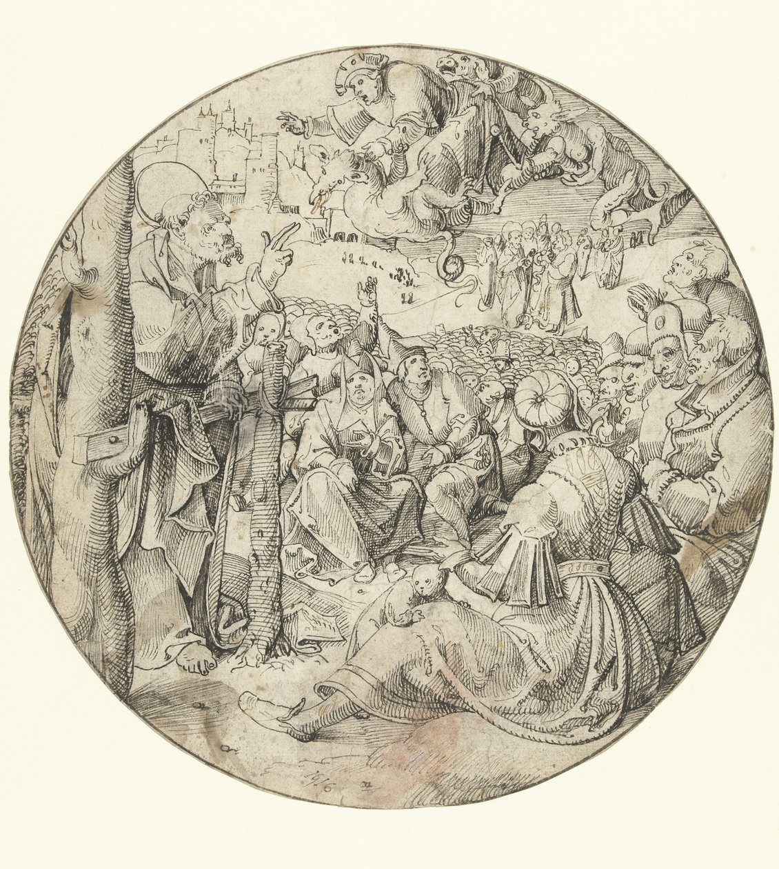Peter orsakar Simon trollkarlens fall av Pieter Cornelisz. genaamd Kunst