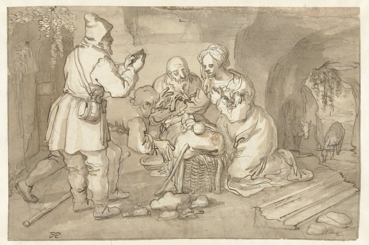 Tillbedjan av herdarna av Pieter Cornelisz. van Rijck