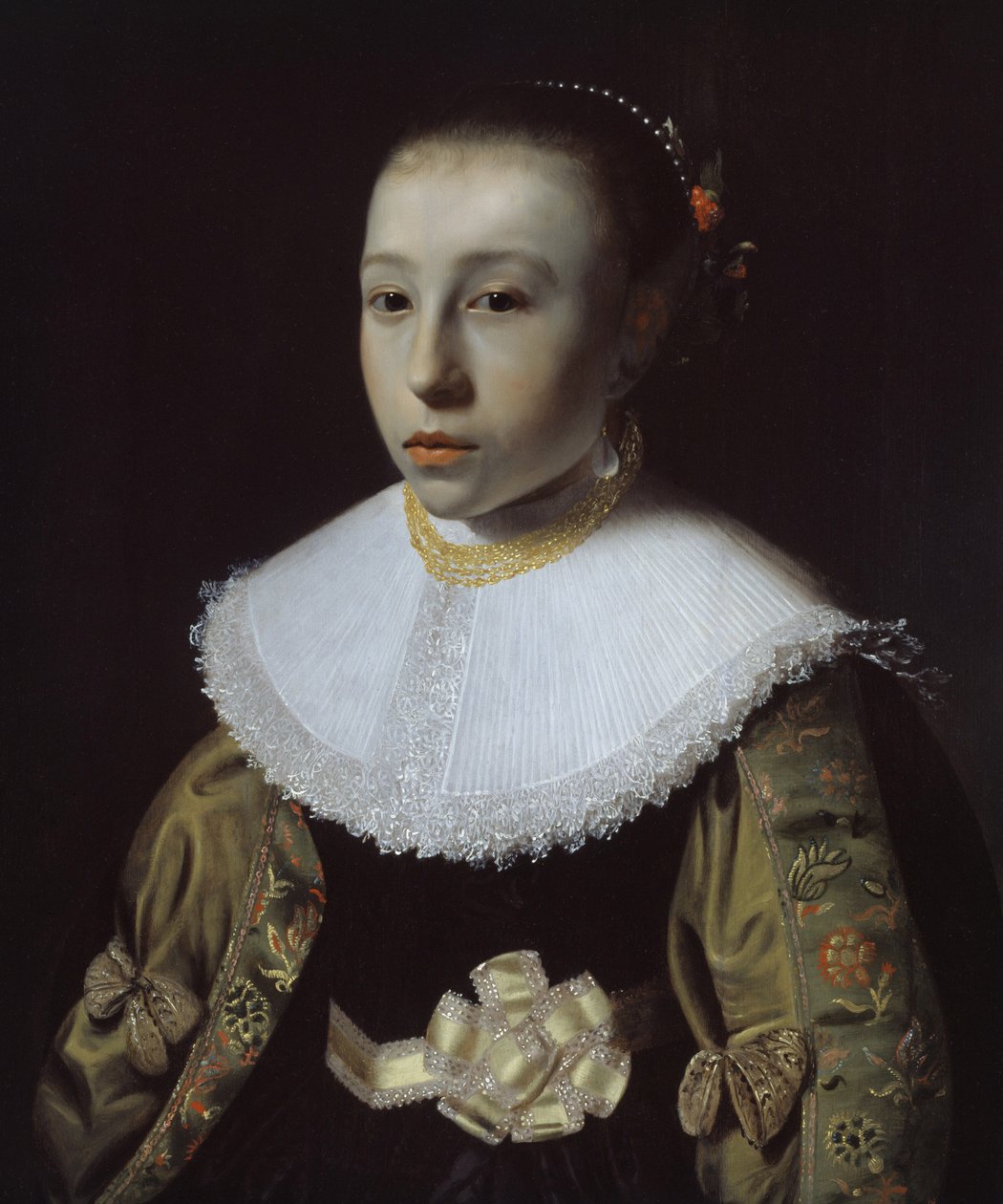 Porträtt av en ung flicka, 1633-35 av Pieter Dubordieu