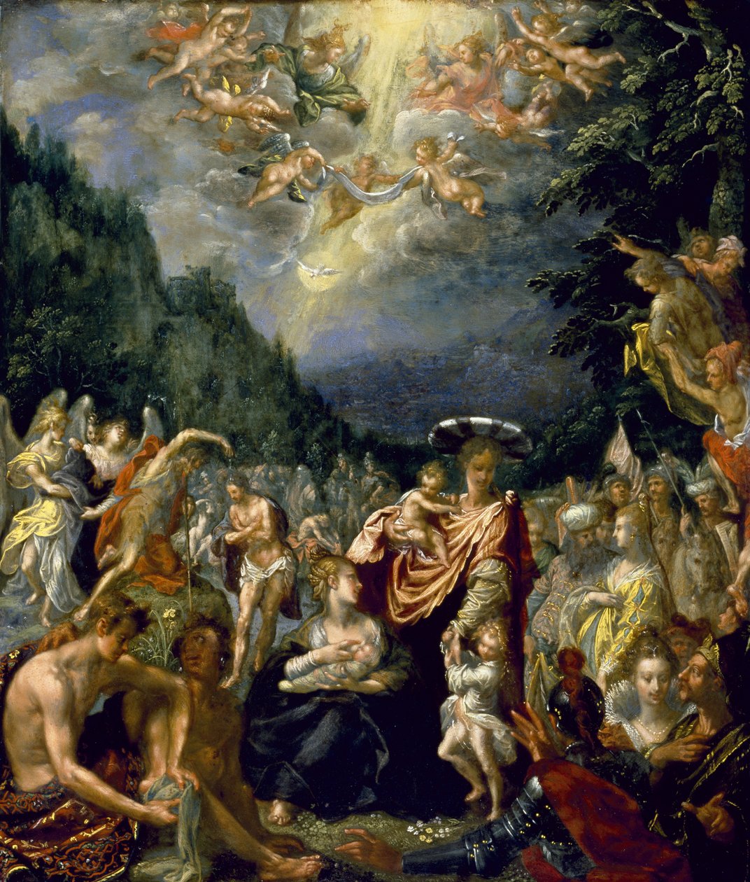 The Baptism of Christ, ca 1590 (olja på koppar) av Pieter Fransz. Isaacsz.