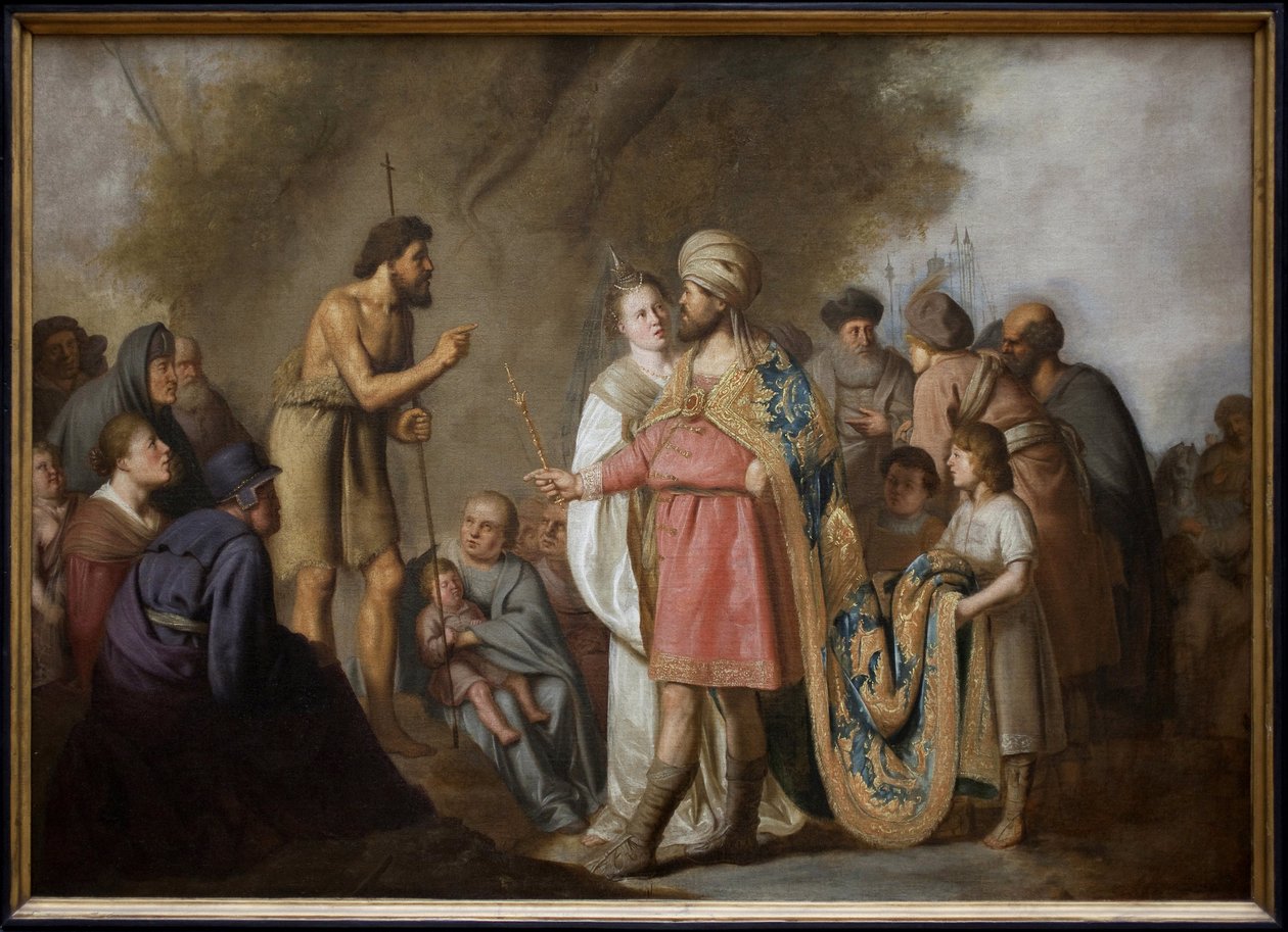 Johannes döparen predikar framför Herodes. Målning av Pieter Fransz av Grebber (1600-1652), olja på duk av Pieter Fransz. de Grebber